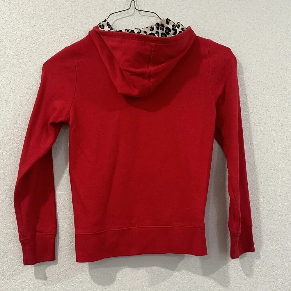 Justice Red Leopard‎ SPARKLE  Zip Up Jacket Youth Girls Size 8 Gymnastics Cheer
